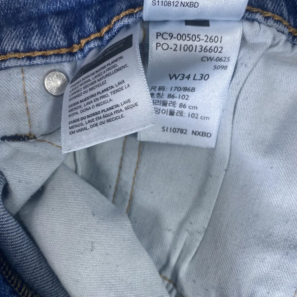Levi's 505 Regular Fit Jeans Mens 34x30 Blue Straight Leg Stretch